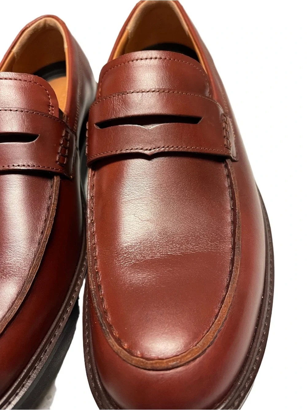 ECCO Men's Penny Loafers - Brown Leather Excellent Condition  Sz 11-11.5 (45)